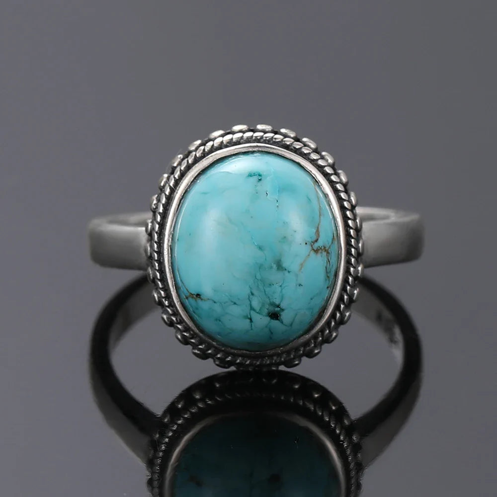 Timeless Silver Oval Turquoise Ring