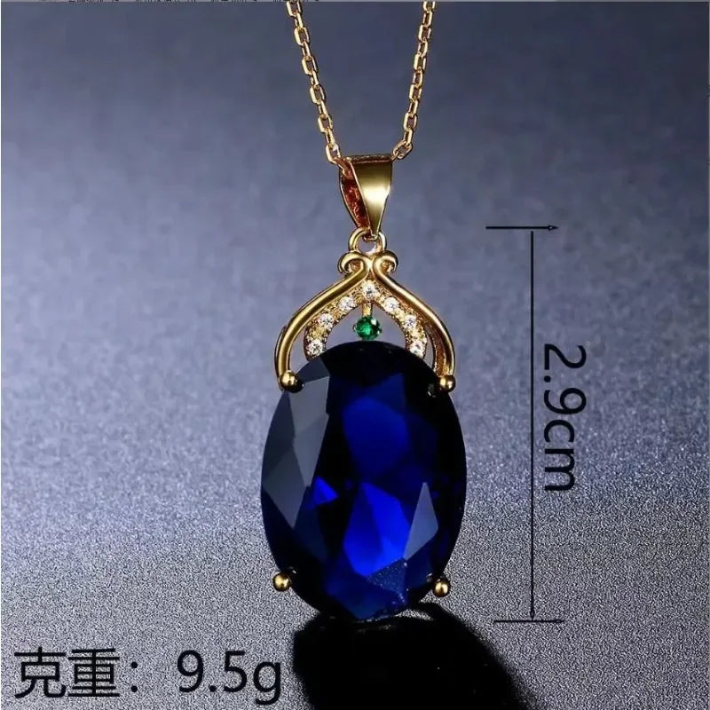 Sophisticated Crystal and Opal Drop Pendant Necklace