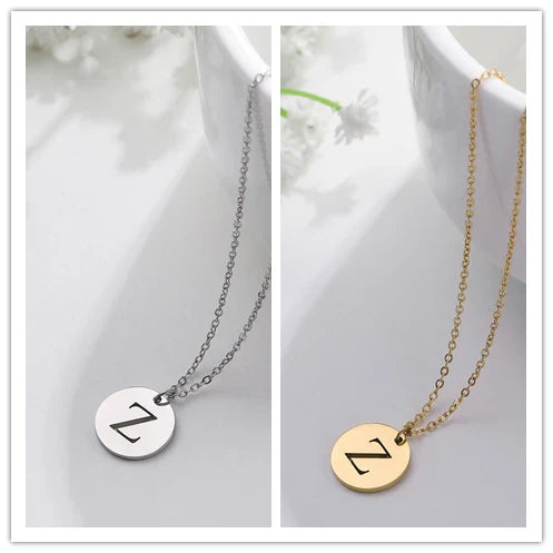 Elegant Gold Letter Pendant Necklace