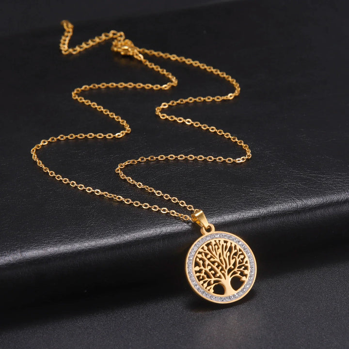 Shining Tree of Life Round Pendant