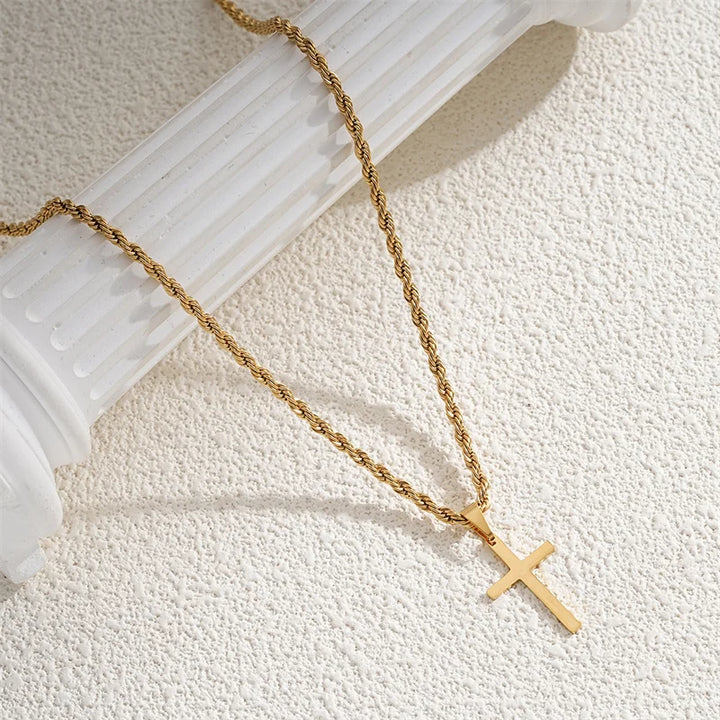 Unisex Gold Cross Necklace