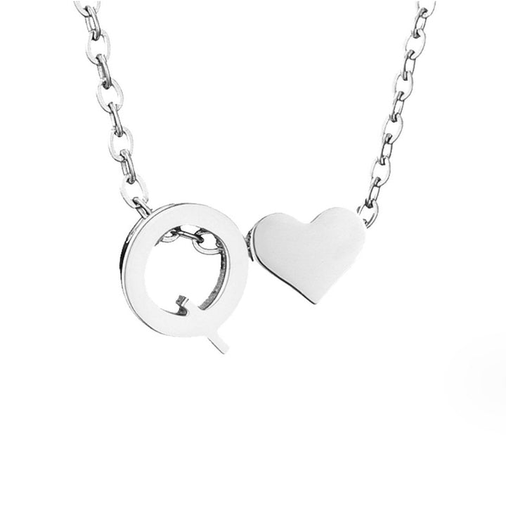 Timeless Initial Necklace with Heart Charm