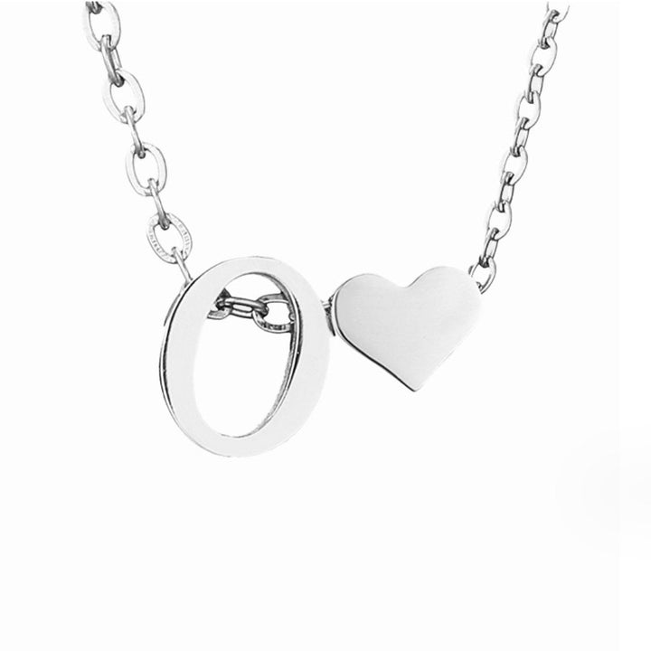 Timeless Initial Necklace with Heart Charm