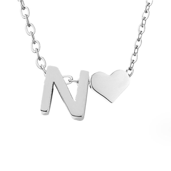 Timeless Initial Necklace with Heart Charm